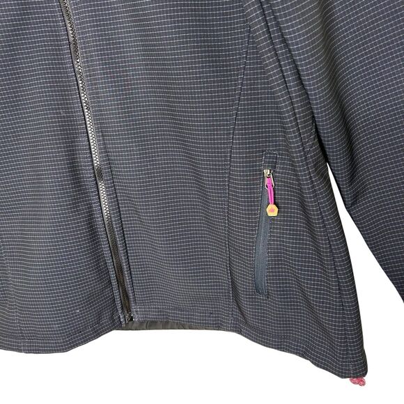 New Balance Women's Soft Shell Fleece Lined Jacket XL Black Checkered - Picture 4 of 11